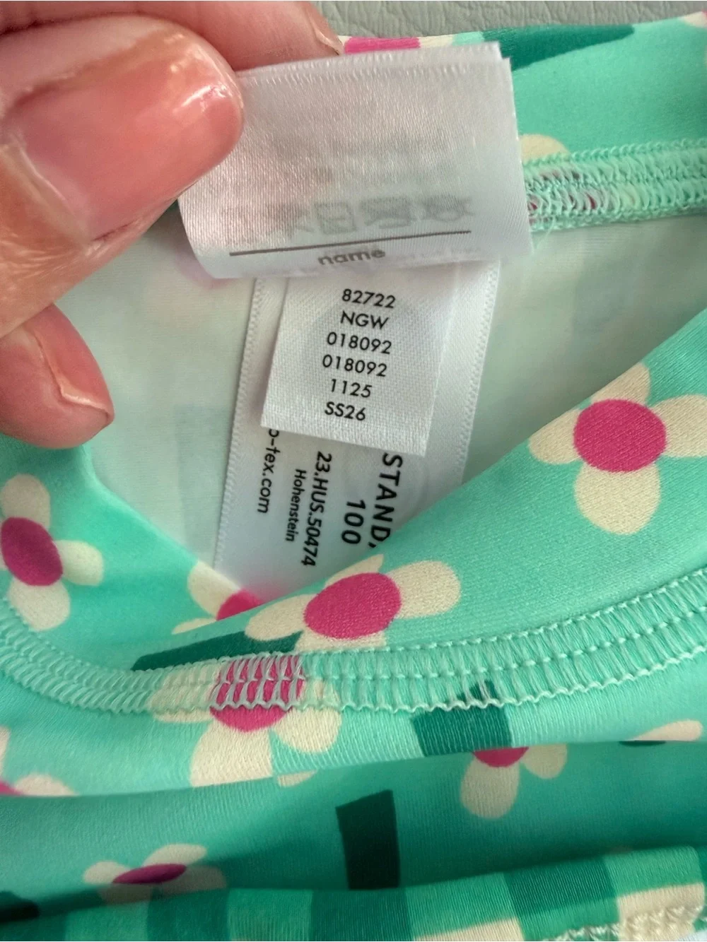 Hanna Andersson Rashguard & Skirted Bikini Bottoms Flowers on Green 18-24M NEW